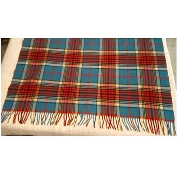 Vintage Horner 100% WOOL PLAID THROW Lap Blanket Stadium Cabin Fringe 52 x 50" - Picture 9 of 10